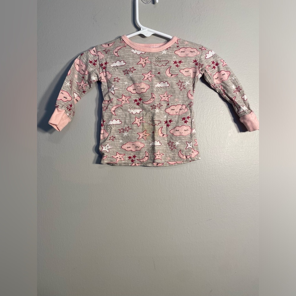 Item 91 Mon Petit Girls Pink Cloud & Star Long Sleeve Top